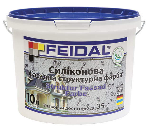 Фарба рельєфна силіконова Feidal Struktur Fassad Farbе мат білий 10 л